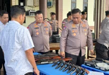 Kapolres Natuna Cek Kesiapan Senjata Api Personel Natuna – Kapolres Natuna melaksa