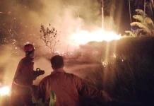 Damkar Natuna Padamkan Kebakaran Lahan saat Ramadhan