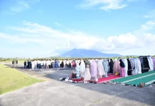 Kebersamaan Idul Fitri, Personel Lanud RSA Natuna dan Warga Laksanakan Sholat Ied