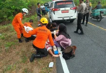 SAR Natuna Evakuasi Korban Kecelakaan Tunggal di Jalan