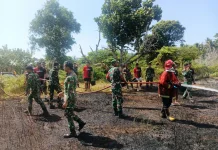 Prajurit Gardapati Sigap Tangani Karhutla Natuna Bersama