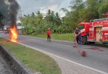 Damkar Natuna Tangani Kebakaran Motor di Ranai Darat