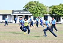 Perkuat Soliditas , Lanud RSA Natuna Gelar Sepak Bola Gembira