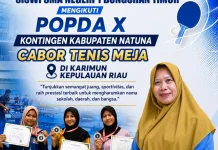 Siswi SMAN 1 Bunguran Timur Wakili Natuna di POPDA X Cabang Tenis Meja