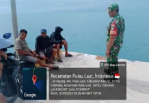 Personil Koramil08/ Pulau Laut Ikut Mencari Warga Air Payang Hilang di Laut
