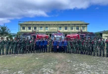 Yonkomposit 1/Gardapati dan Damkar Natuna Perkuat Kesiapsiagaan Bencana