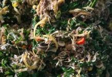 Masakan Kampung Daun Pakis dan Bilis Jadi Buruan Warga