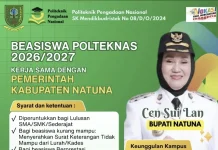 Pemkab Natuna Buka Beasiswa POLTEKNAS 2026/2027