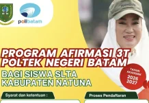 Program Afirmasi 3T Politeknik Negeri Batam Dibuka untuk Siswa Natuna