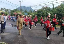 Satpol PP dan Linmas Natuna Amankan Pawai Budaya SD Negeri 002 Ranai