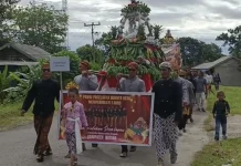 Masyarakat Desa Tapau Gelar Pawai Budaya dan Grebek Gunungan