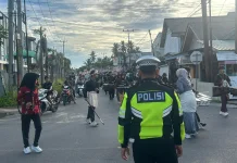 Satlantas Polres Natuna Kawal Pawai Ta'aruf  SMAN 2 Bunguran Timur