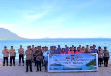 Kapolres Natuna Pimpin Aksi Indonesia Asri  di Pulau Terluar