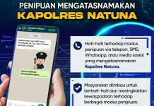 Masyarakat Diminta Waspada Penipuan Mengatasnamakan Kapolres Natuna