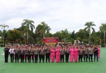 Kapolres Natuna Pimpin Upacara Kenaikan Pangkat 42 Personel