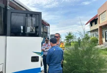 Satlantas Polres Natuna dan Dishub Cek Kelayakan Bus Damri
