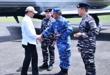 Danlanud RSA Sambut Kunjungan Kerja Menko Polkam RI di Natuna