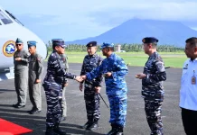 Danlanud RSA Sambut Kedatangan Kasal di Lanud Raden Sadjad Natuna