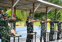 Danlanud RSA Natuna Ikuti Latihan Menembak Bersama Personel Pomau dan Intel