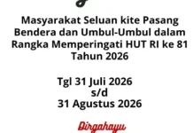 Camat Ajak Kibarkan Merah Putih