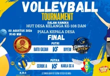 Karla vs Ceruk Bertemu di Final Turnamen Voli HUT Desa Kelanga ke-108