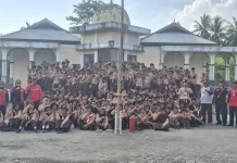 Peringati Hari Pramuka ke-65, Kwaran BTL Gelar Penanganan Kebakaran