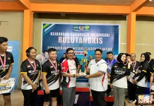Polres Natuna Juara Pertama Turnamen Bulu Tangkis Antar Instansi