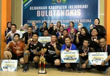 Bulu Tangkis Antar Instansi Natuna, Lanud RSA Raih Juara Ketiga