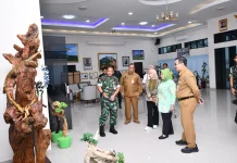 Danlanud Turut Sambut Kedatangan Sekjen MPR di Natuna