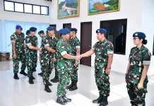Danlanud RSA Natuna Pimpin Pelaporan Kenaikan Pangkat 9 Perwira