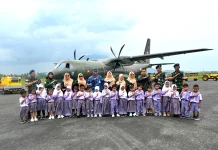 Siswa TKN 002 Kelarik Utara Kunjungan ke Lanud RSA Natuna