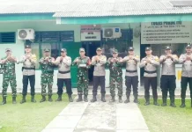 Momentum HUT ke-81 TNI, Kapolsek Serasan Sambangi Koramil 06/Serasan