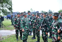 Gelar Latihan Lintas Medan, Personil Lanud RSA Tempuh Jalur Pantai