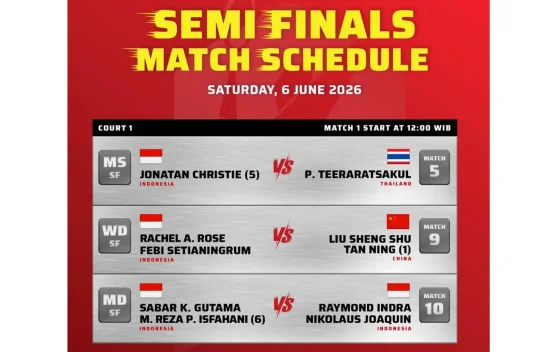 Estimasi Jadwal Tanding Wakil Tuan Rumah Laga Semifinal Indonesia Open 2026