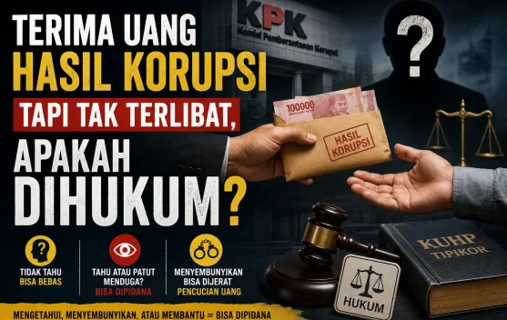 Terima Uang hasil Korupsi tapi Tak Terlibat, Apakah dihukum?