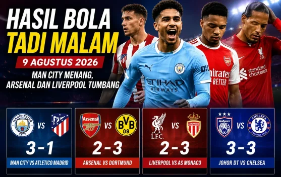 Pramusim 9 Agustus 2026: Arsenal Takluk, Manchester City Menang, Chelsea Imbang