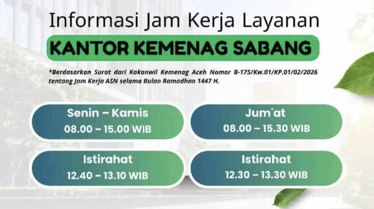 Pelayanan Publik Kemenag Sabang Tetap Berjalan saat Ramadan