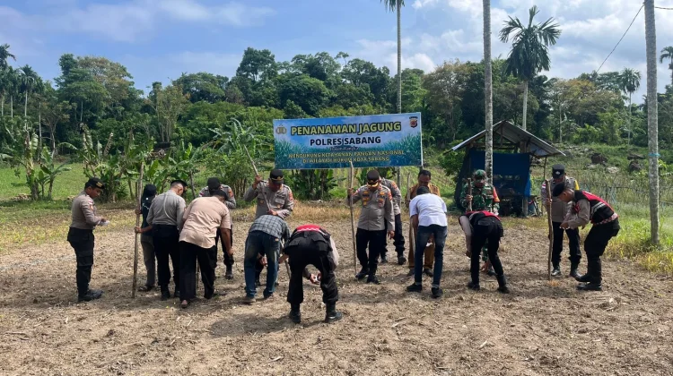 Dukung Ketahanan Pangan, Polres Sabang Tanam Jagung
