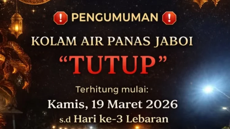Kolam Air Panas Jaboi Ditutup sementara