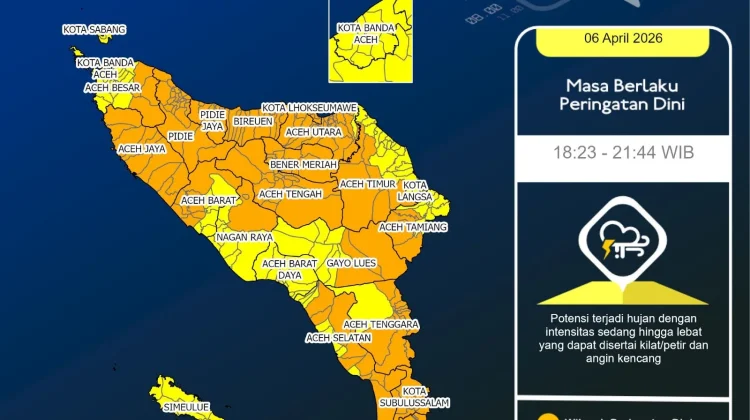 Aceh Berpotensi Cuaca Ekstrim, BMKG Imbau Masyarakat Waspada