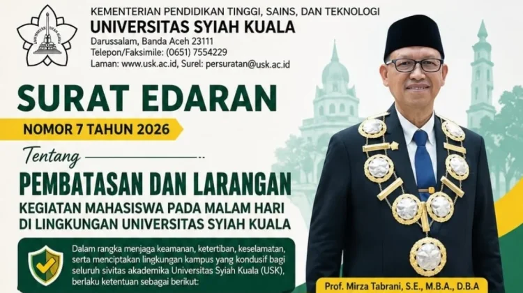 USK Batasi Kegiatan Mahasiswa Malam Hari Demi Keamanan Kampus