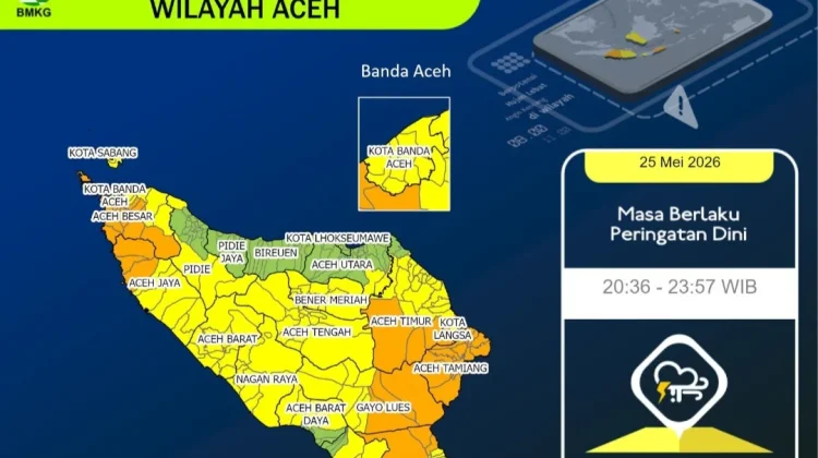 Timur-Tenggara Aceh Dilanda Cuaca Ekstrem Malam Ini