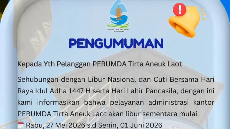 PDAM Sabang Pastikan Distribusi Air Bersih Tetap Berjalan Optimal