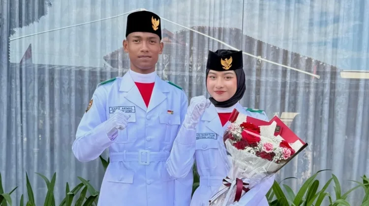Aisyah dan Hafiz Wakili Sabang pada Upacara Pancasila Provinsi Aceh
