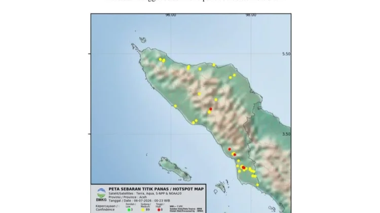 Titik Panas di Aceh Meningkat, BMKG Deteksi Sejumlah Zona Merah
