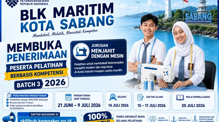 BLK Maritim Sabang Buka Pelatihan Menjahit Gratis