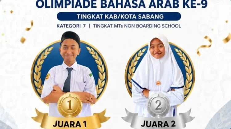 Dua Siswa MTsN Sabang Siap Berlaga di ajang OBA Tingkat Provinsi