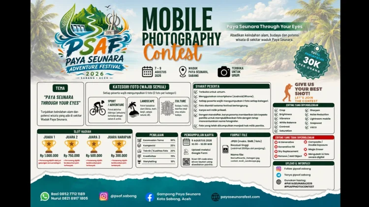 Ayo Ikut, PSAF 2026 Buka Lomba Fotografi Mobile untuk Umum