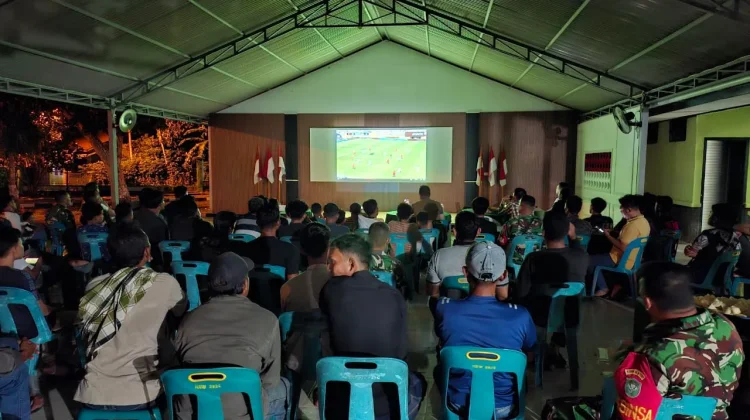 Nobar Final Piala Dunia Satukan Warga di Makodim 0112 Sabang