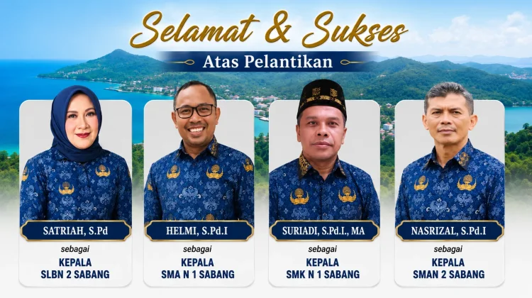 Gubernur Aceh Lantik Empat Kepala Sekolah dari Sabang